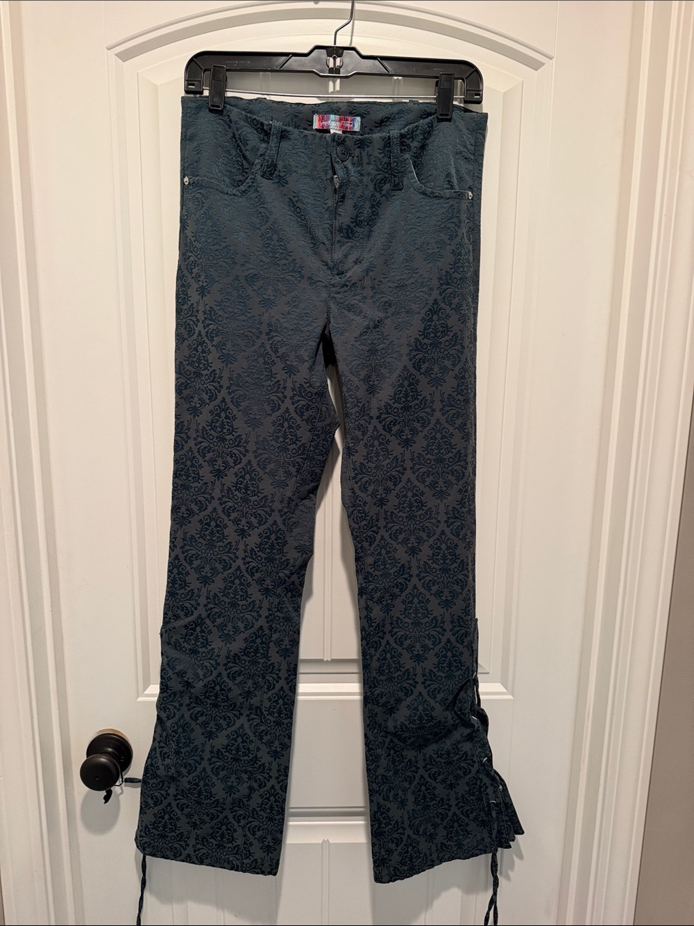 Urban Outfitters Dark Teal Damask Flare Jeans
